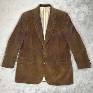 VTG Perry Ellis Men's‎ Brown Corduroy Blazer Cotton Casual Sport Coat Jacket 44L